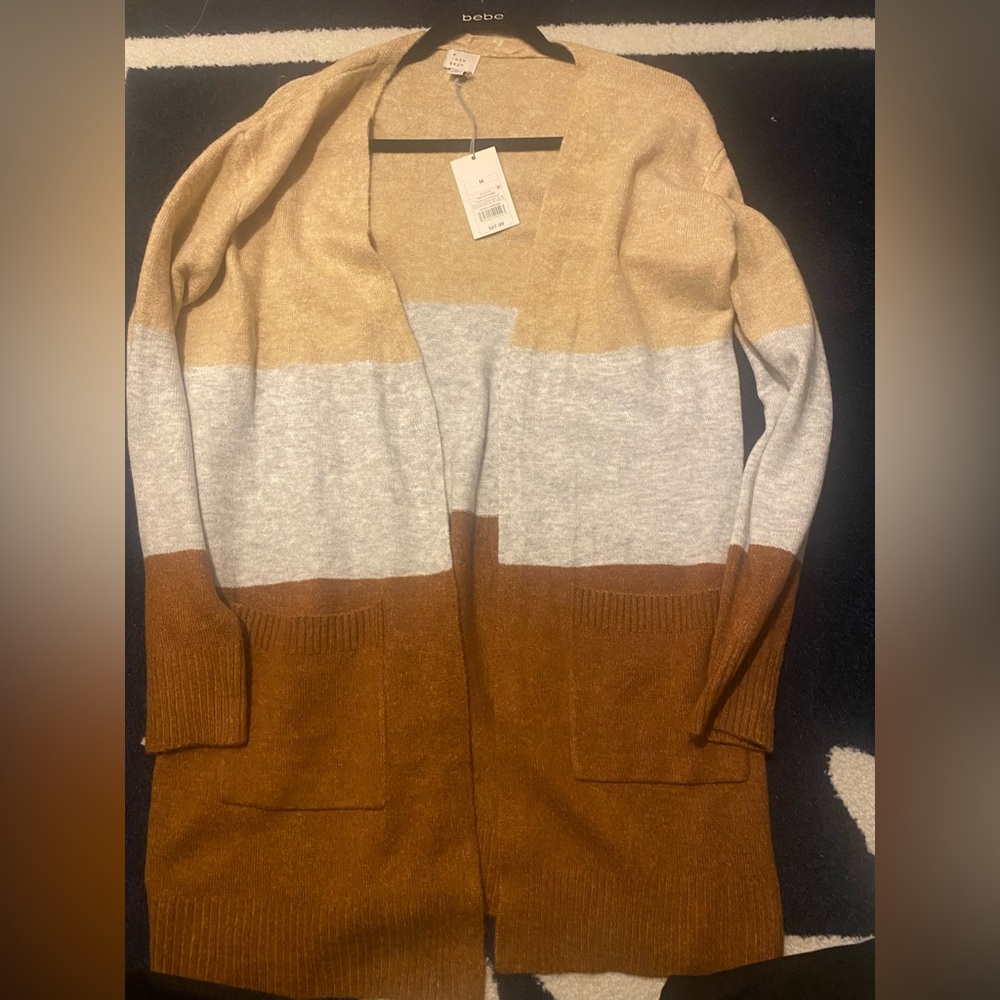a new day Tan and Brown Open Front Cardigan